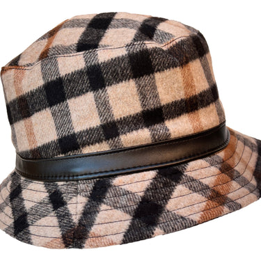 Bucket Hat Karo camel - faustmann GERMANY - hutwelt