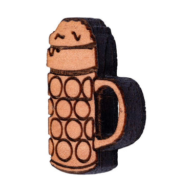 Gaudiknopf Bierkrug Holz Pin