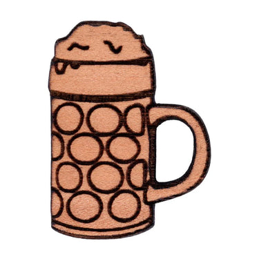 Gaudiknopf Bierkrug Holz Pin
