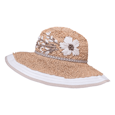 GREVI Strohhut Dolce Vita mit Blumenstickerei - GREVI - hutwelt