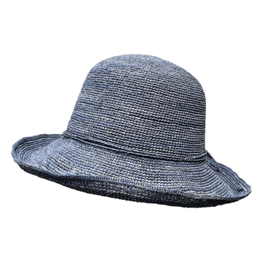 Raffia Glocke Lina jeans - fiebig - hutwelt